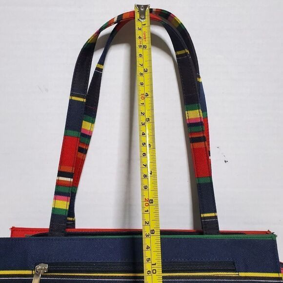 Vintage Festival Striped Shoulder Handbag Purse Electric Rainbow - Picture 11 of 13